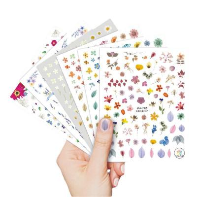 Colorful Flower  Butterfly Nail Accessories 3D Nail Decal Sticker