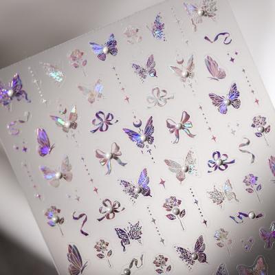 Colorful Flower  Butterfly Nail 3D Nail  Sticker