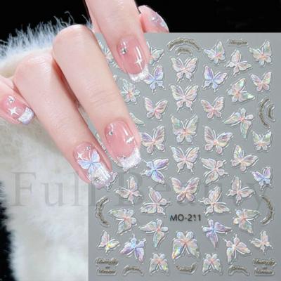 Colorful Flower  Butterfly  Nail  Sticker