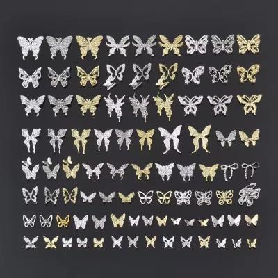 Alloy Butterfly Nail Art Jewelry Accessories Metal Bow Tie 