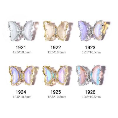 Colorful Butterfly Nail Decoration Crystal Butterfly Nail Accessories Nail Jewelry