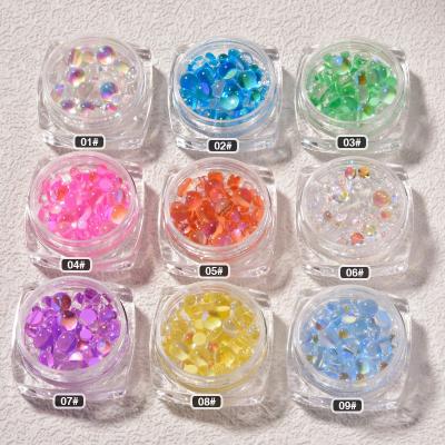 Colorful Mermaid Round Crystal 3D Diamond Beautiful jewelry Shining Nail Art Rhinestones