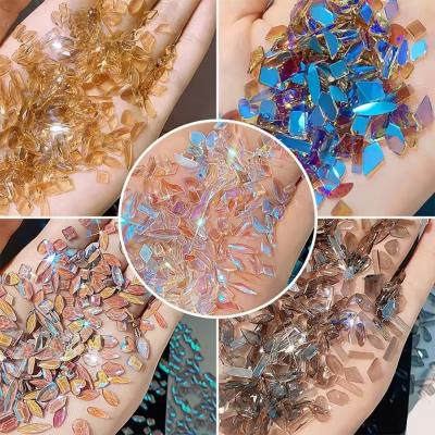 50pcs Aurora Crystal Nail Rhinestone Jewelry Mixed AB Glass Flatback Stone