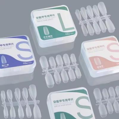  100 Pcs transparent Nail Tips French Full Cover No trace Square Ballet Water Drop Frosted Artificial False Nail