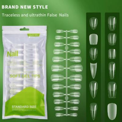  120pcs/Bag Traceless and Ultrathin False Nails Soft Gel Tips Coffin Press on Nails Full Cover Acyclic Short Semi-Matt Nail Tools