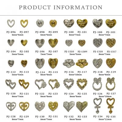 Alloy Heart Nail Art Jewelry Accessories Metal Bow Tie 