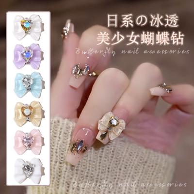 Bow&Heart 14*12.5mm Design Nail Decoration Japan South Korea girl Nail Art Charms Parts