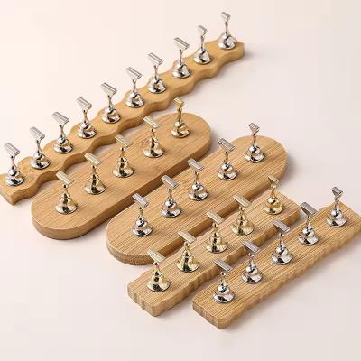 Wooden Handmade Nail Practice Stand Tools Nail Art Magnetic Nail Tip Holder Set