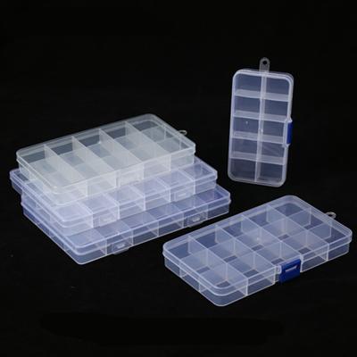 10 /15/24grids empty clear plastic rhinestone nail art diamonds studs storage case box Jewelry Packaging Box