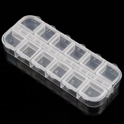 6/12 Grids Nail Storage Box Empty Acrylic Case