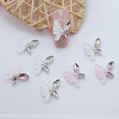 Rhinestone Diamond Pearl Manicure Accessories Bulk 3D Butterfly Nail Charms