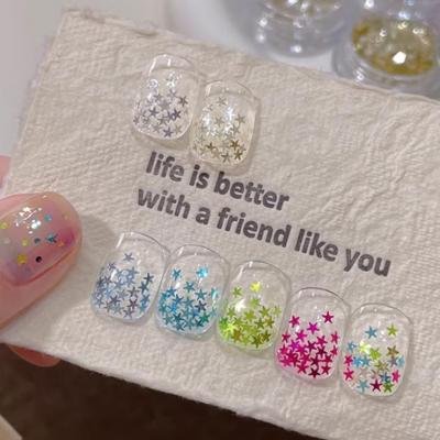 Star Shape Nail Glitter 2.5mm Colorful Pentagram Boxed Glitter