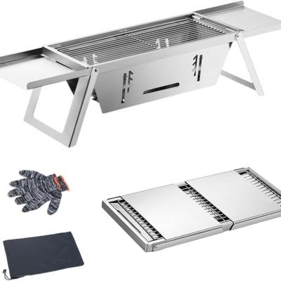 Tabletop Kebab Grilling Portable Charcoal BBQ Quick Set up Stainless Steel