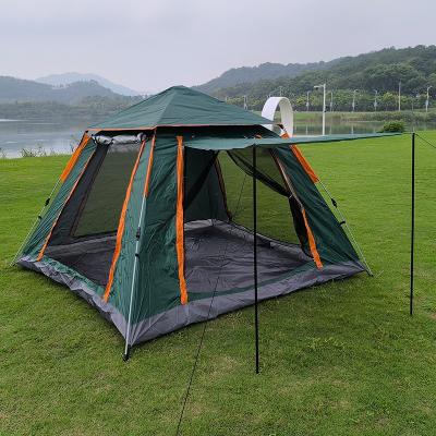 3-4 Person Fully Automatic Silver Glue Folding Tent Quick Open Oxford Beach Sunscreen Ventilation for Outdoor Camping