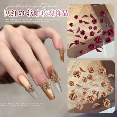 Flowers Nail Spring Rose Resin Nail Jewelry Floral Nail Decals 3D Mixed